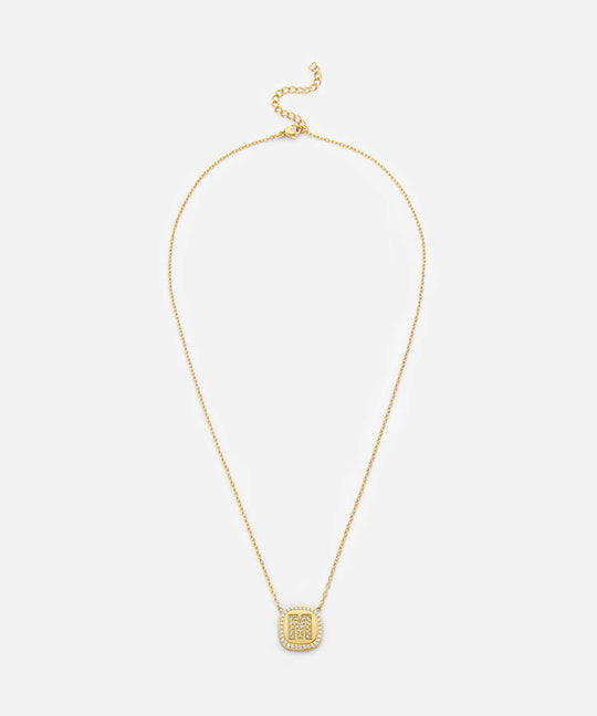 Embellished 'M' Pendant Necklace