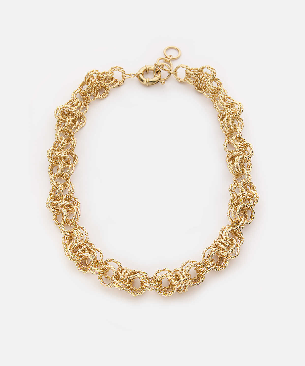 Interlocking Textured Chain Necklace