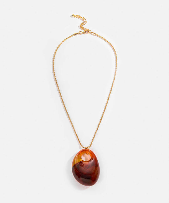 Resin-Pendant Chain Necklace