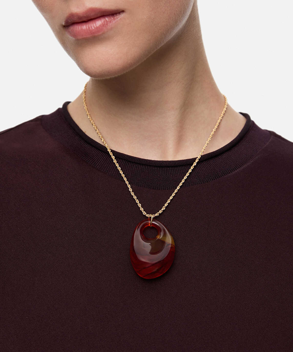 Zoomed Resin-Pendant Chain Necklace