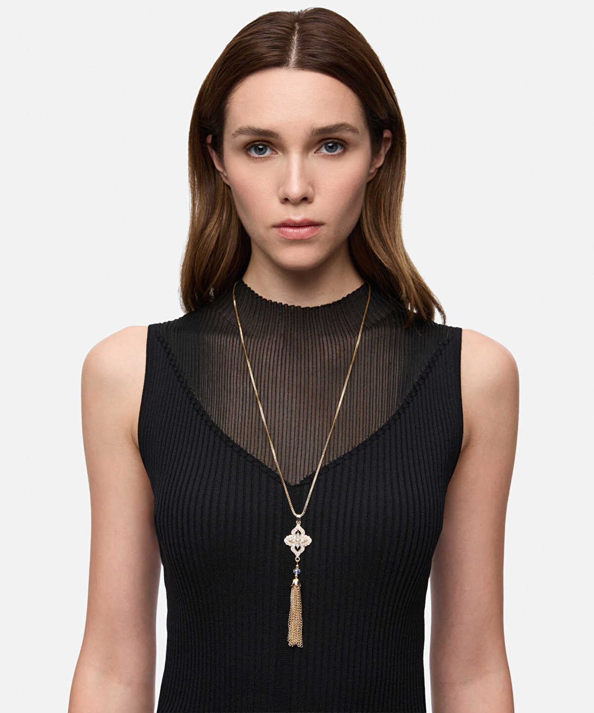 Embellished Chain Dangle Necklace