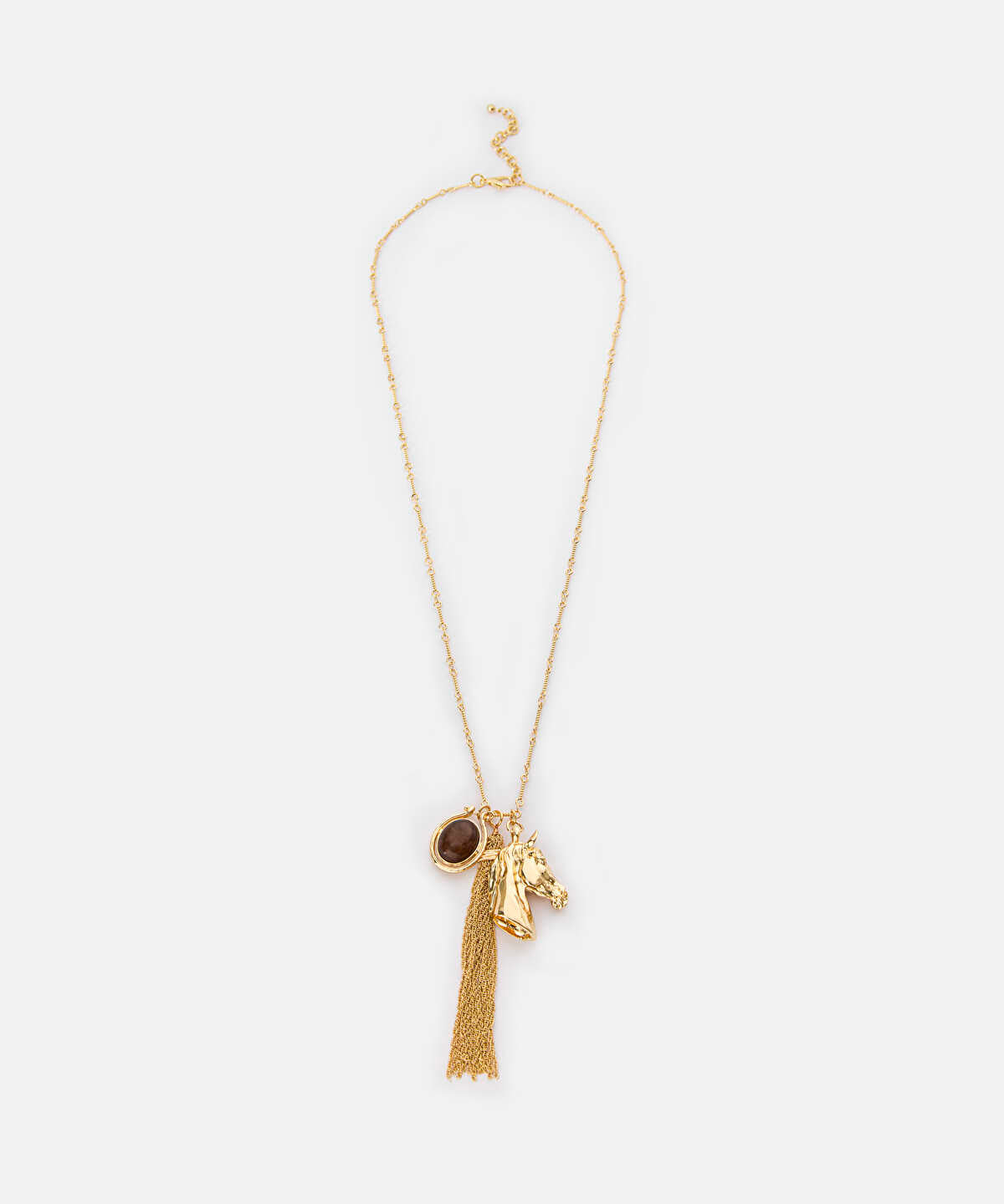 Horse-Pendant Chain Dangle Necklace