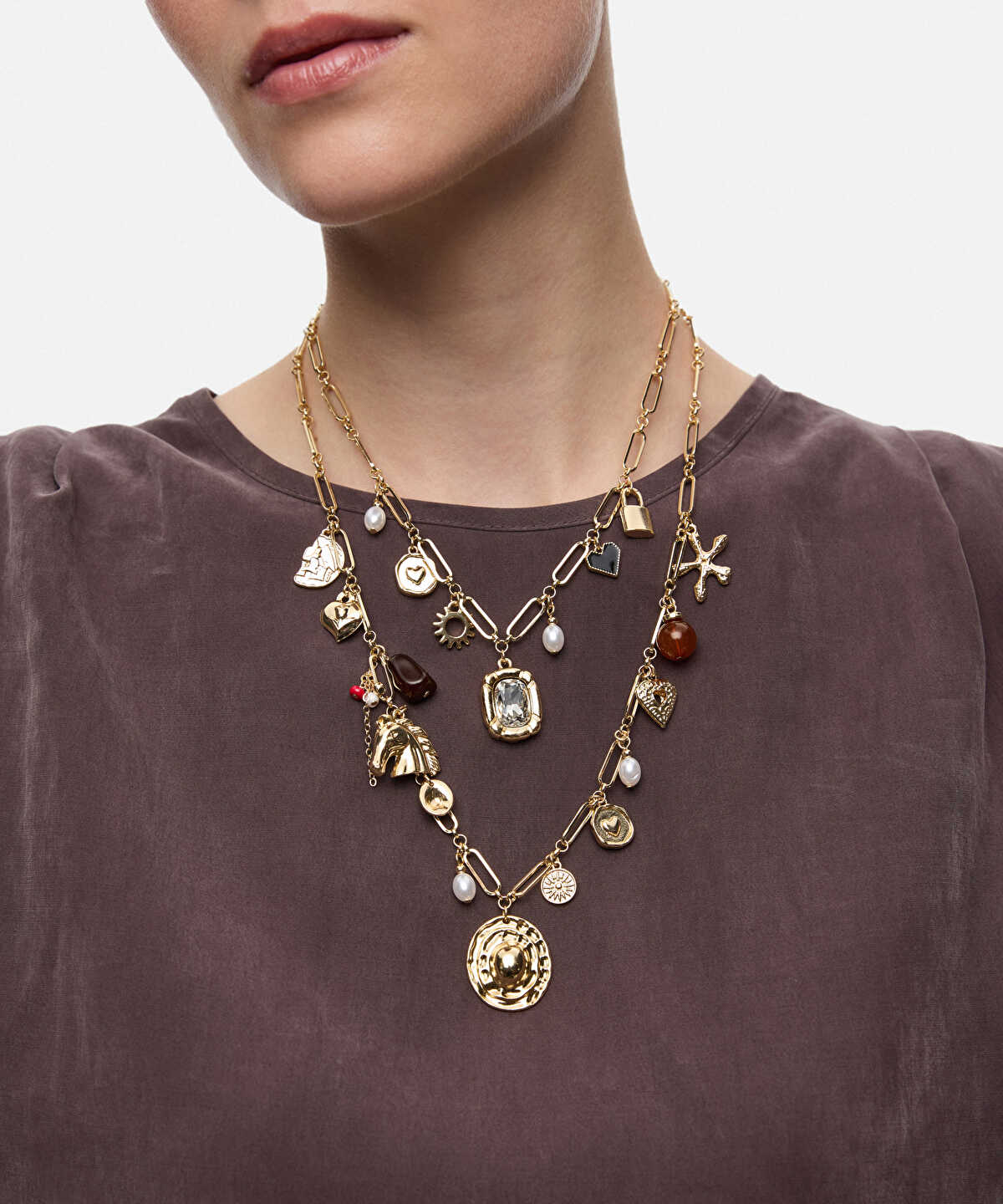 Zoomed Multi-Charm Chain Necklace