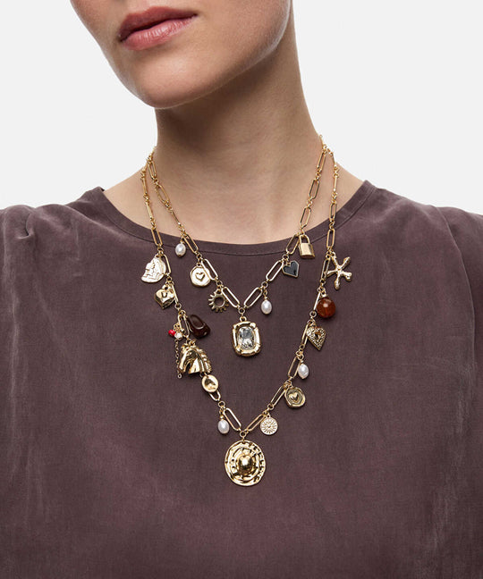 Multi-Charm Chain Necklace