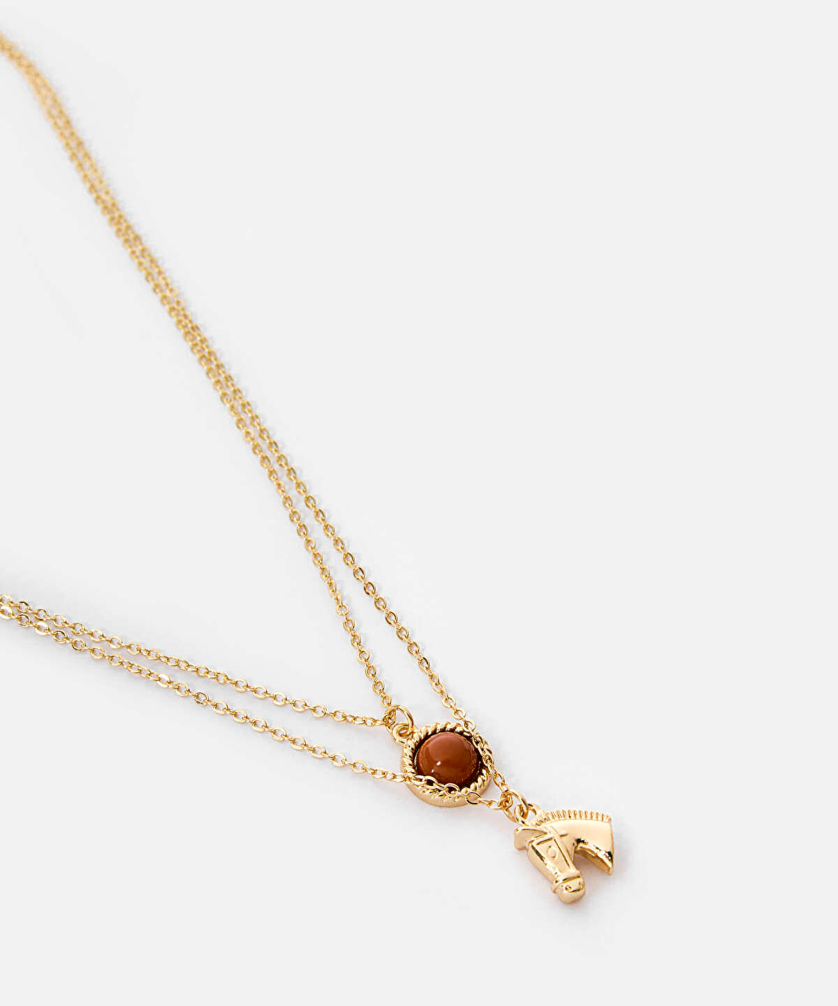 Horse-Charm Chain Necklace Set