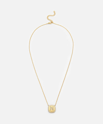 Embellished 'N' Pendant Necklace