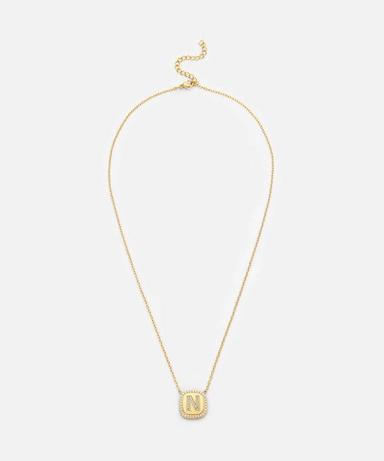 Embellished 'N' Pendant Necklace