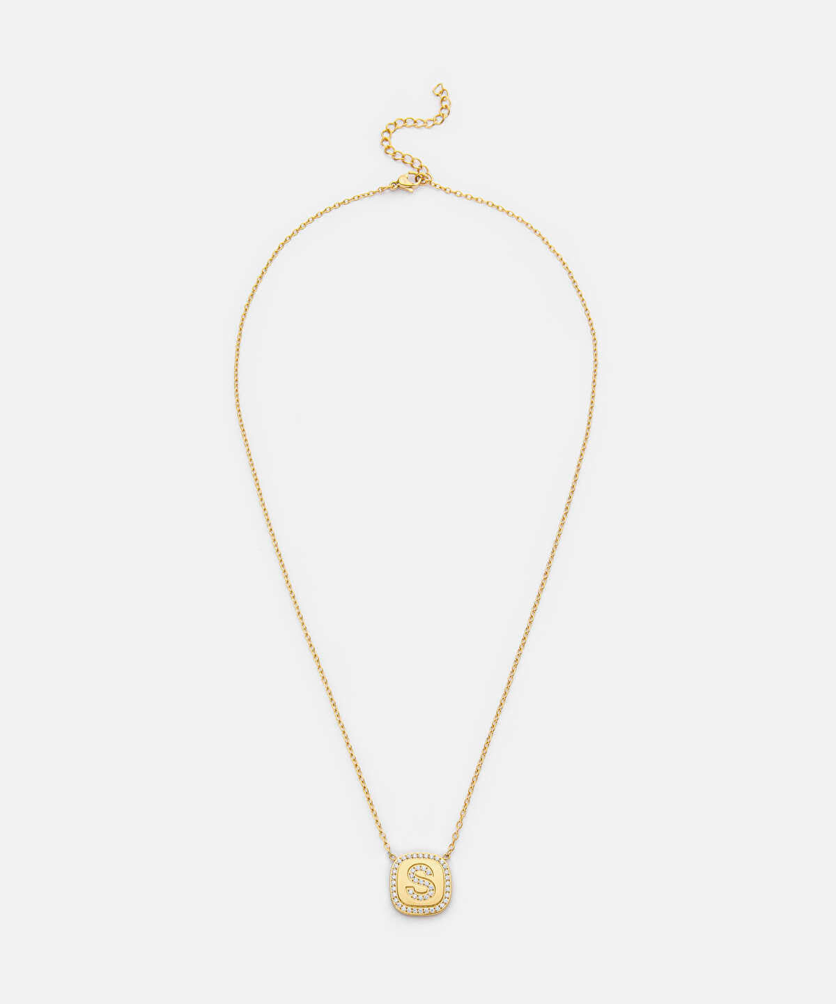 Zoomed Embellished 'S' Pendant Necklace