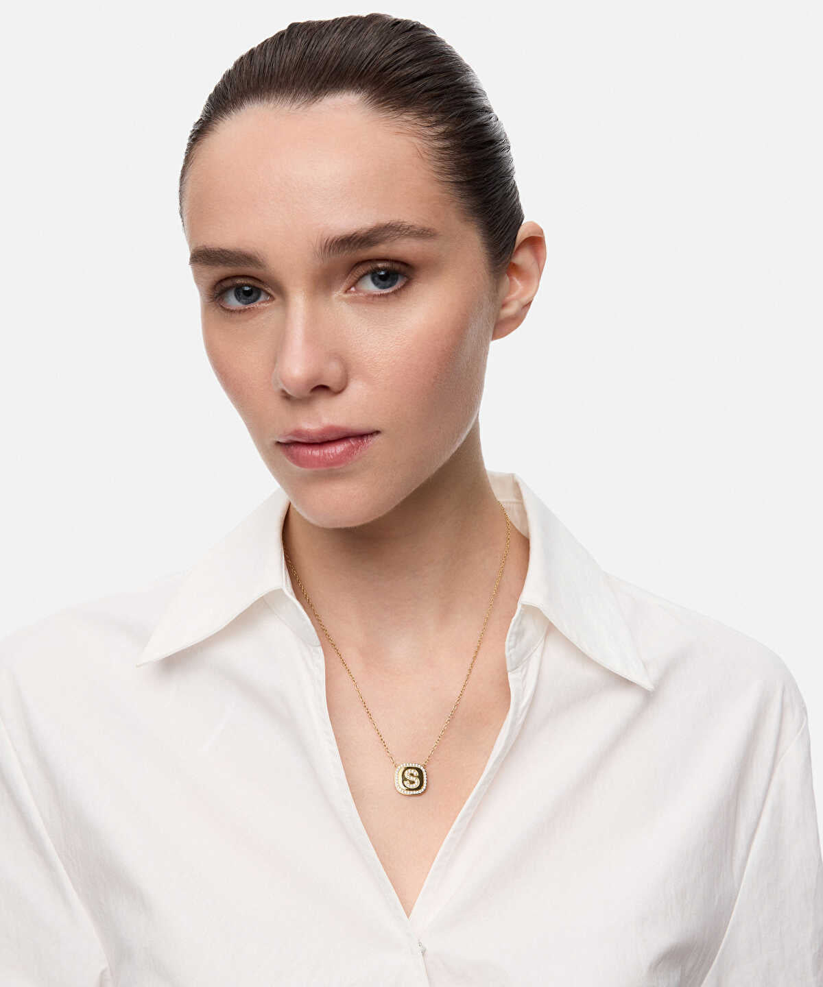 Embellished 'S' Pendant Necklace