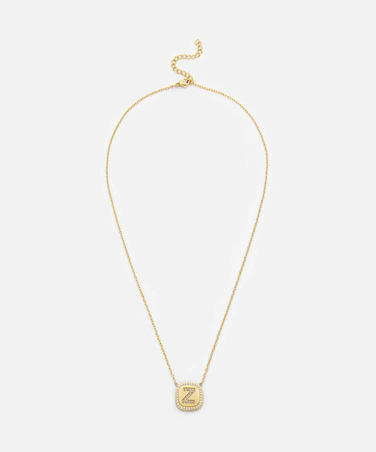 Embellished 'Z' Pendant Necklace