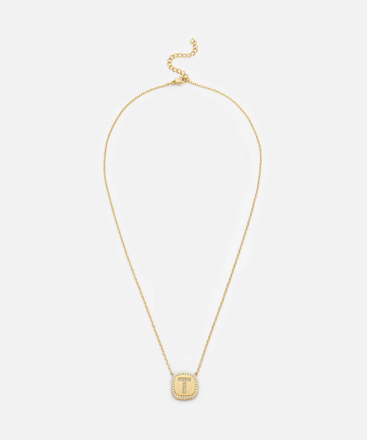 Zoomed Embellished 'T' Pendant Necklace