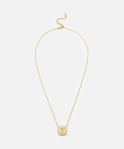 Embellished 'T' Pendant Necklace