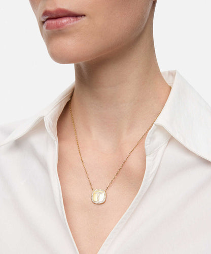 Embellished 'T' Pendant Necklace