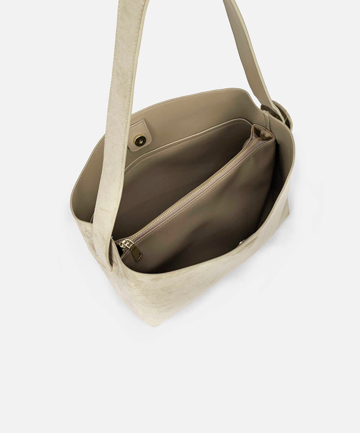Suede-Effect Tote Bag
