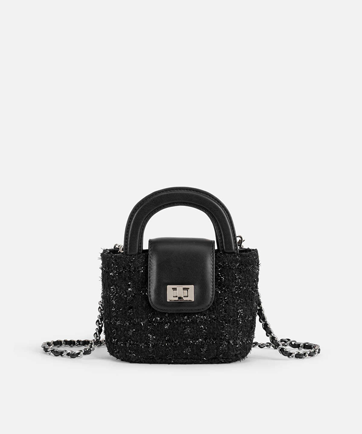Chain-Strap Bag with Contrast Flap