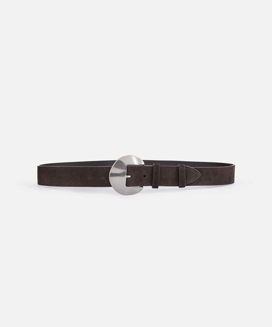 100% Leather Belt with Metal Buckle