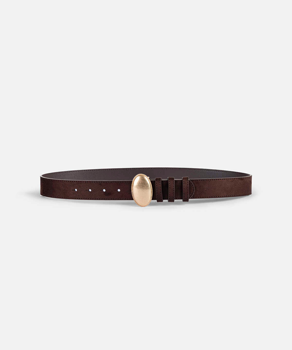 Oval Metal-Buckle Belt