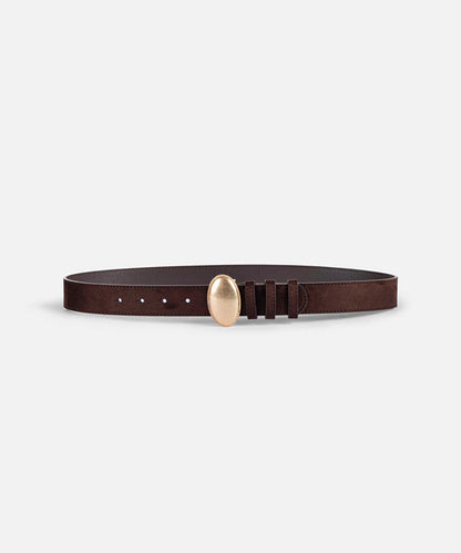 Oval Metal-Buckle Belt