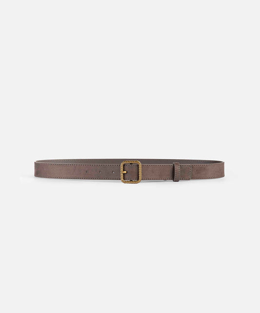 Textured Metal-Buckle Belt