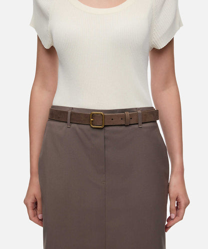 Textured Metal-Buckle Belt