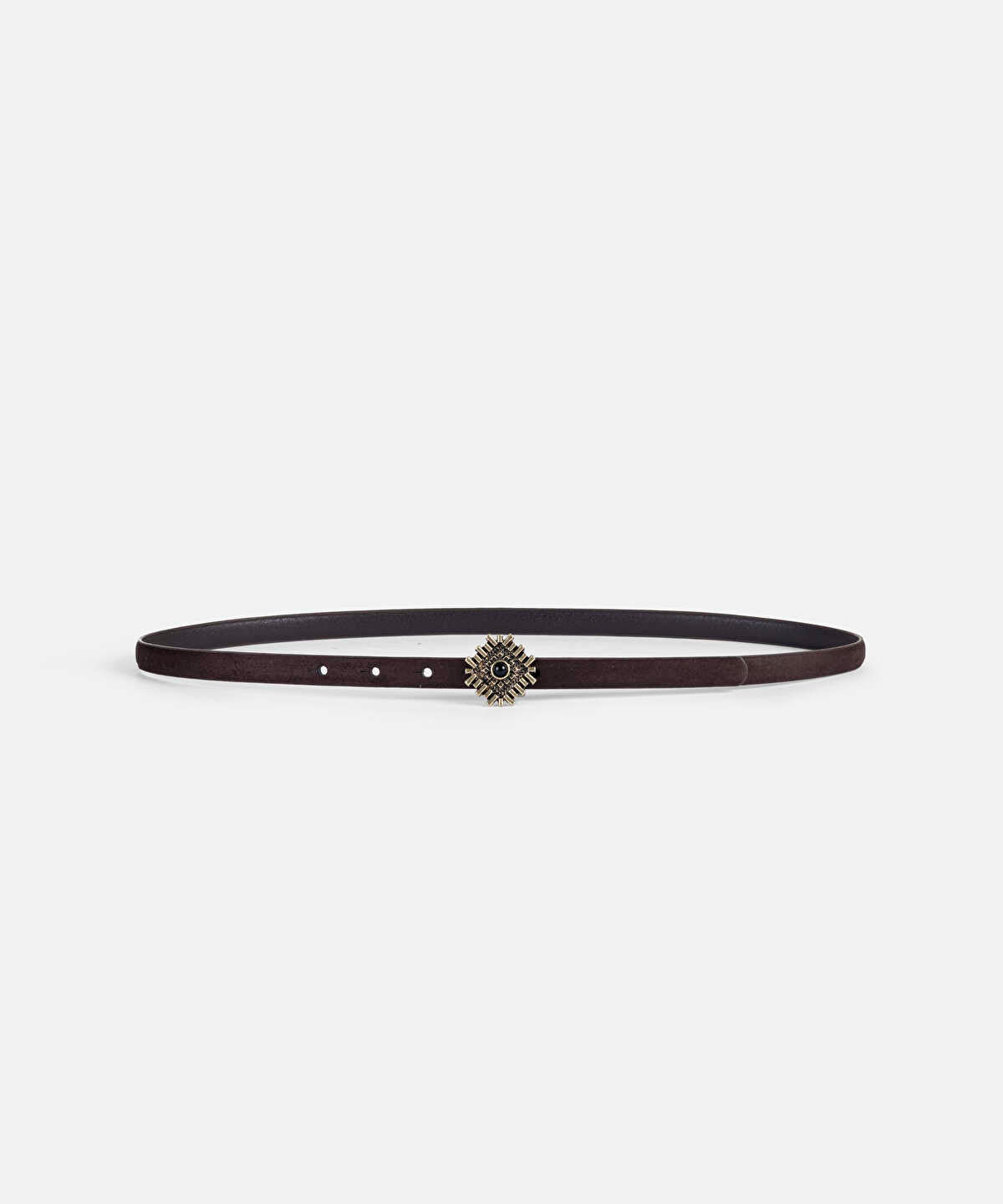 Zoomed Belt with Combined Stone Metal Buckle