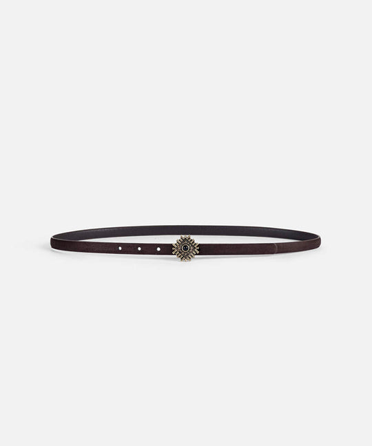 Belt with Combined Stone Metal Buckle