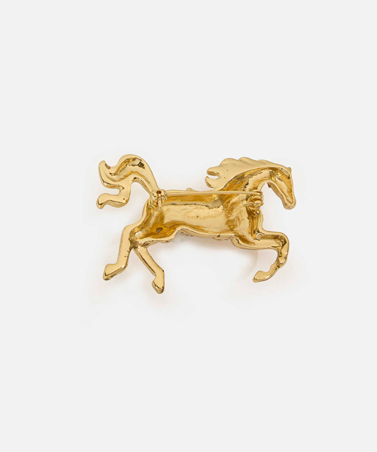 Zoomed Faux-Pearl Embellished Horse Brooch