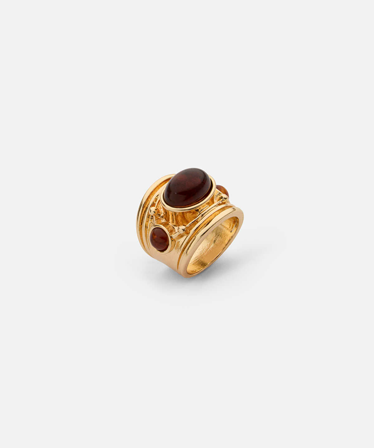 Zoomed Mixed-Bead Metal Ring
