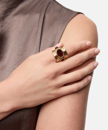 Mixed-Bead Metal Ring