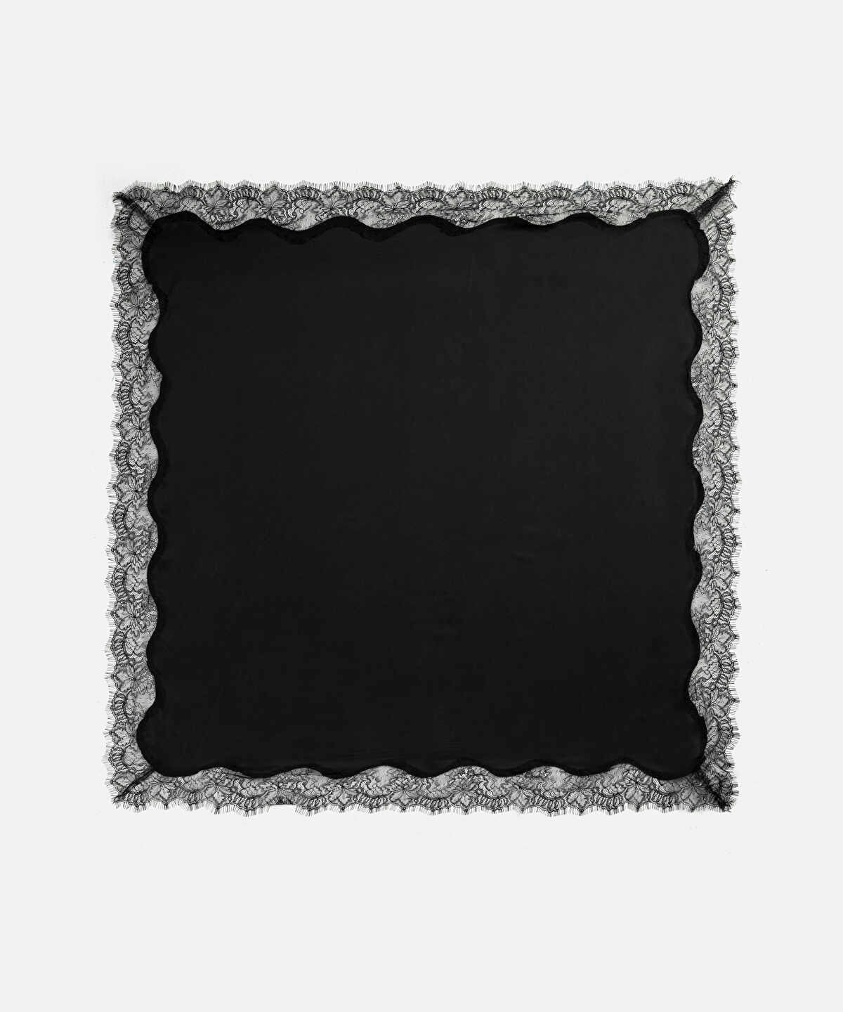 Lace-Trimmed Viscose Shawl