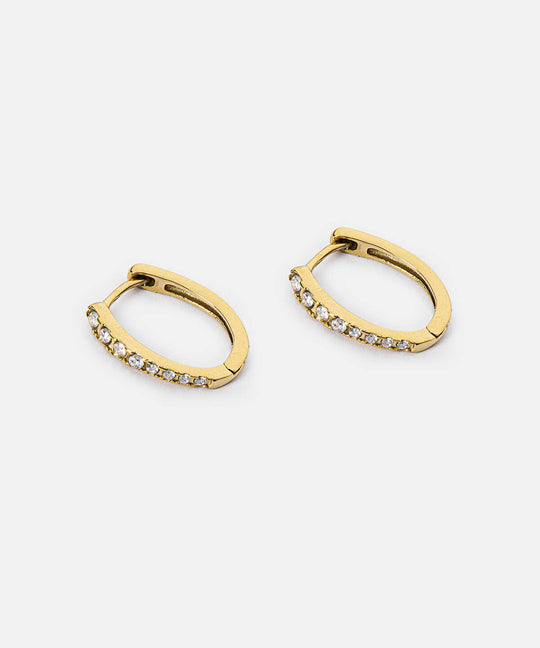 Hoop Earrings with Rhinestones