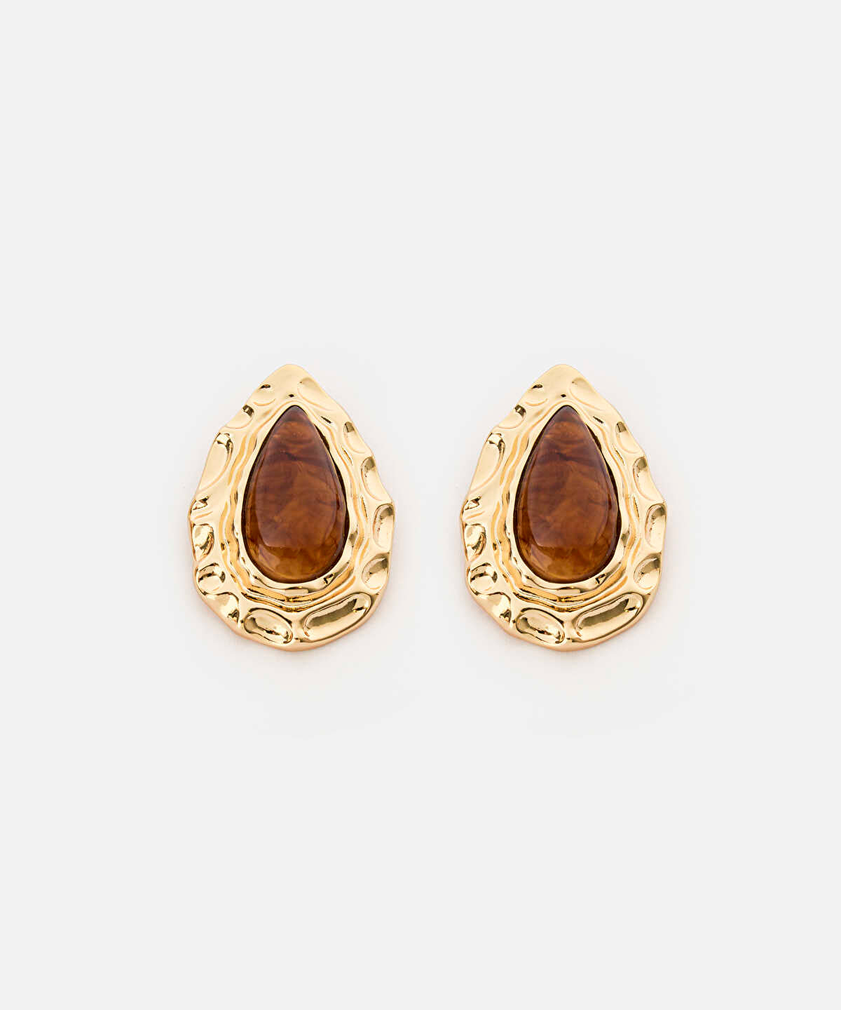 Textured Contrast-Resin Earrings