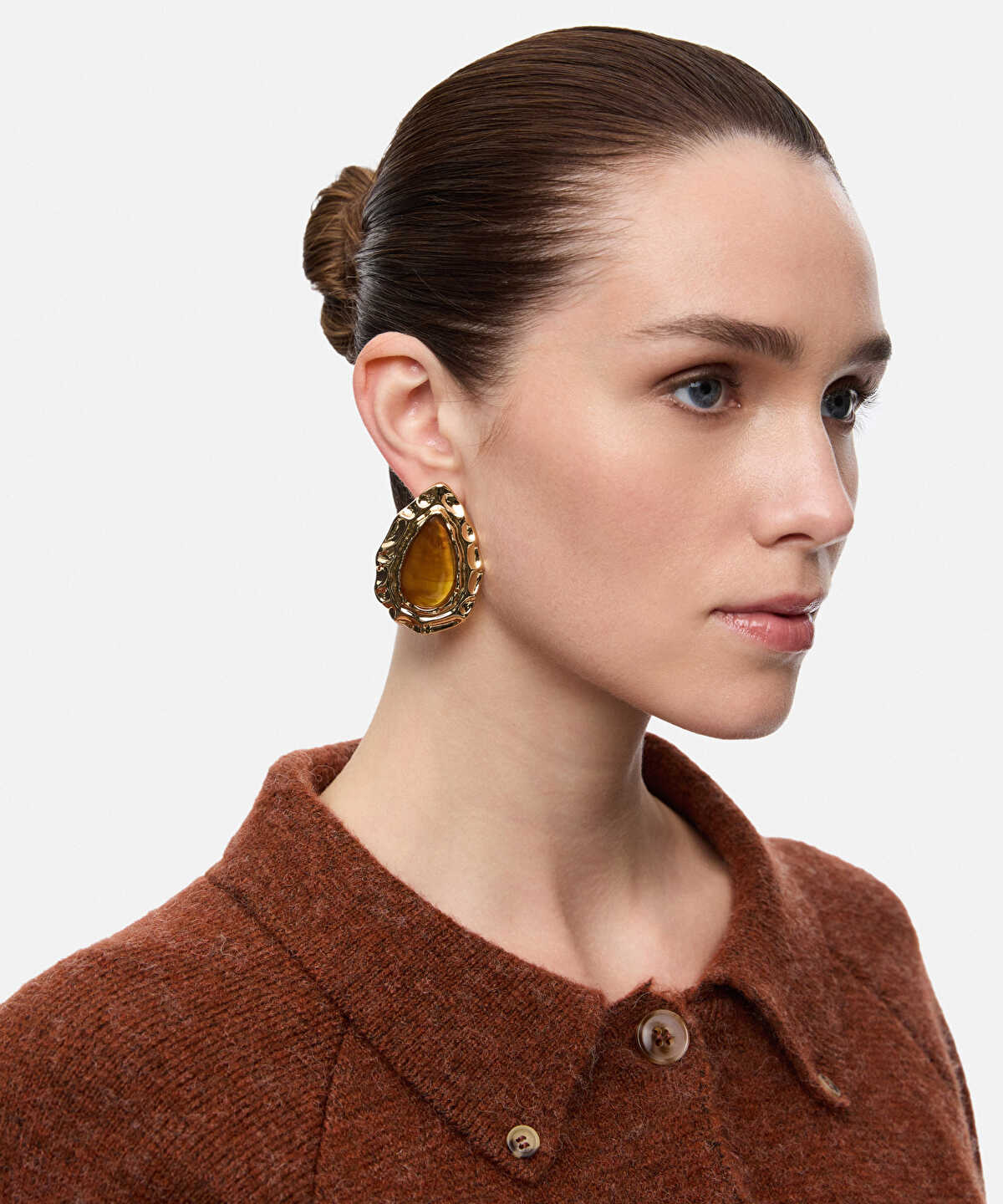 Textured Contrast-Resin Earrings