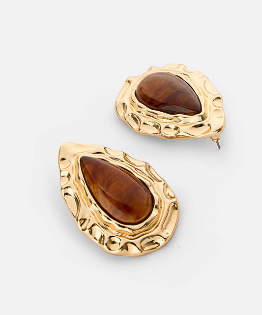Textured Contrast-Resin Earrings