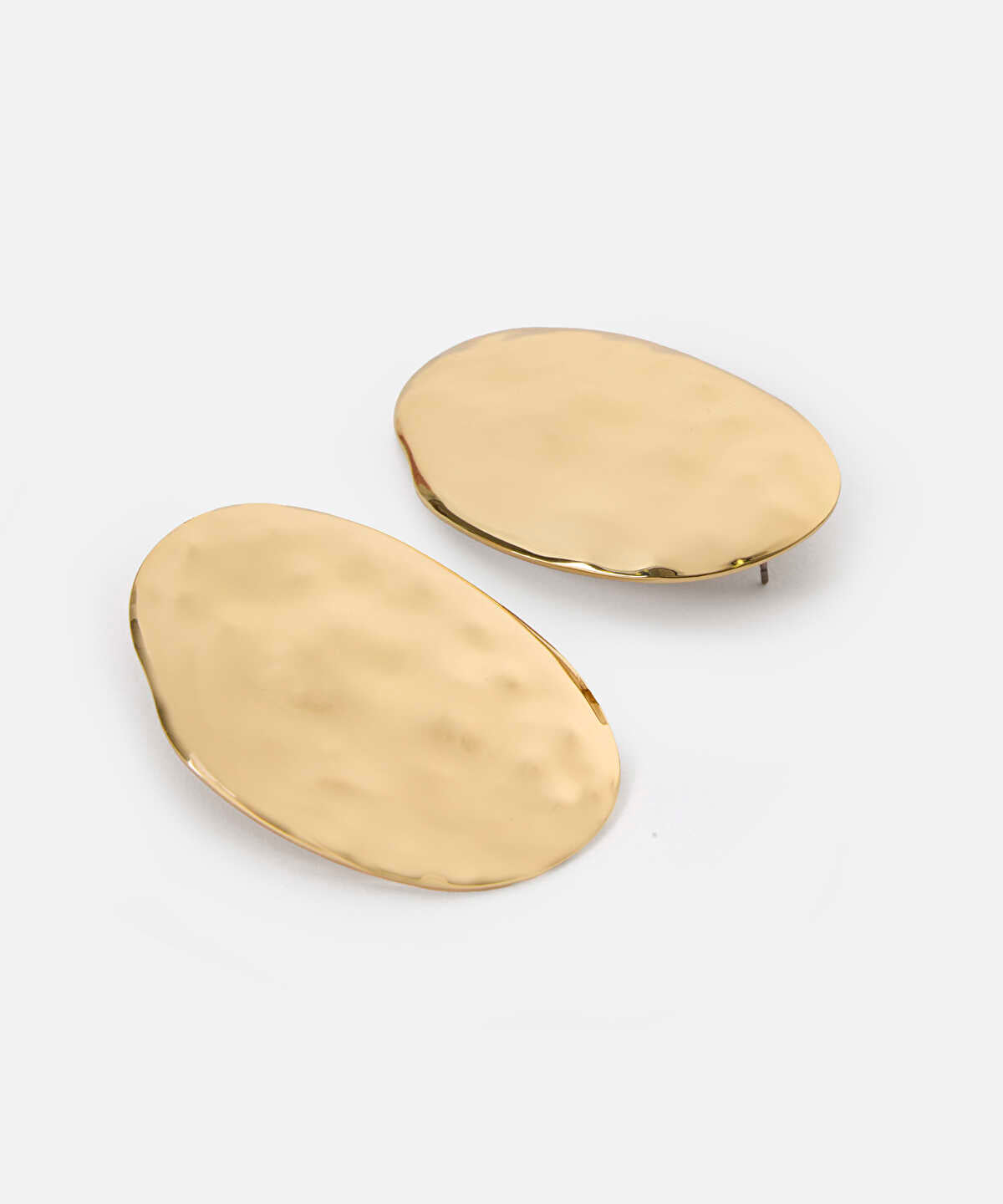 Zoomed Textured Maxi Metal Earrings