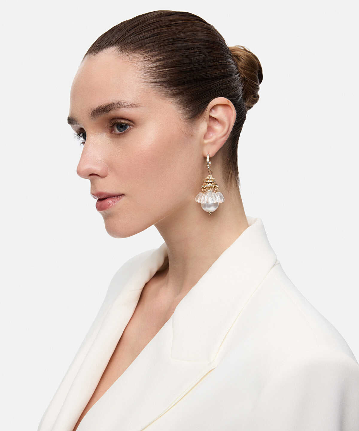 Zoomed Combined Faux Pearl Drop Earrings