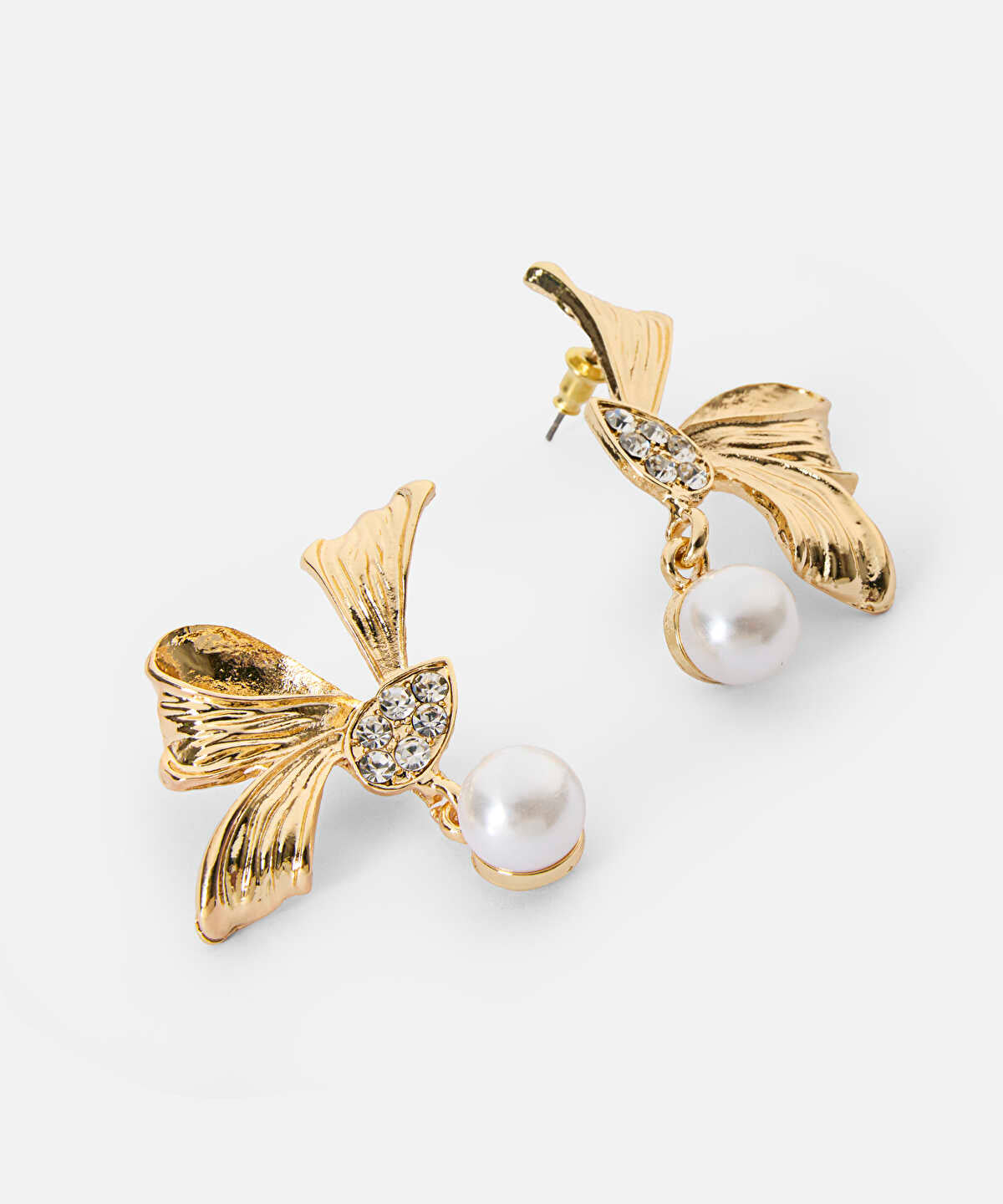 Zoomed Crystal and Faux Pearl Earrings