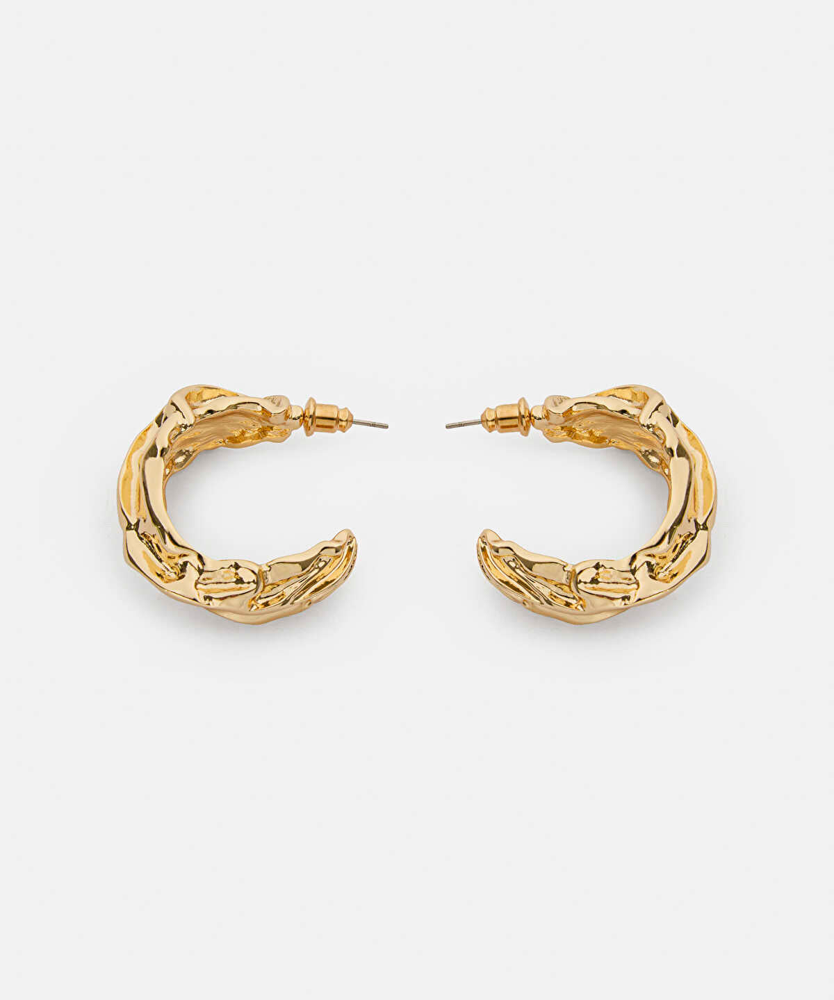 Zoomed Textured Hoop Earrings