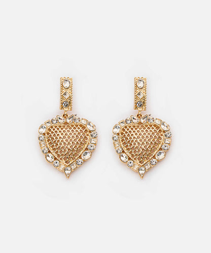 Embellished Heart Drop Earrings