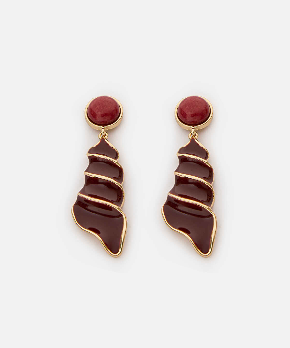 Zoomed Combined Spiral-Effect Earrings