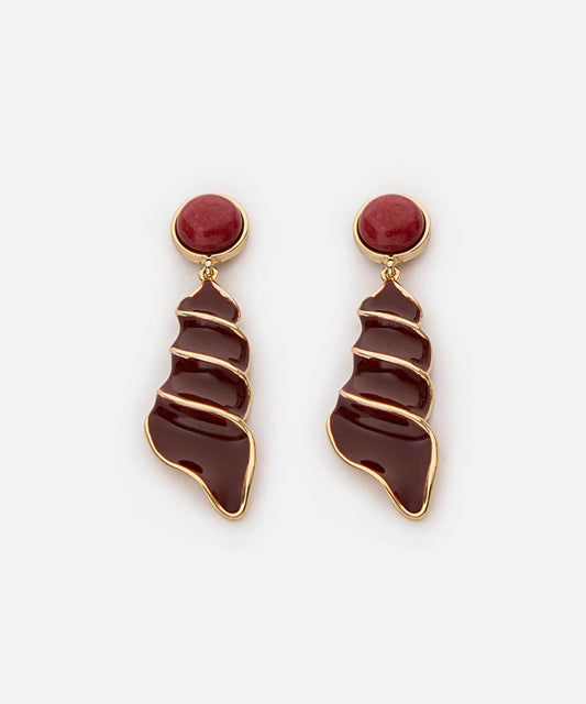 Combined Spiral-Effect Earrings