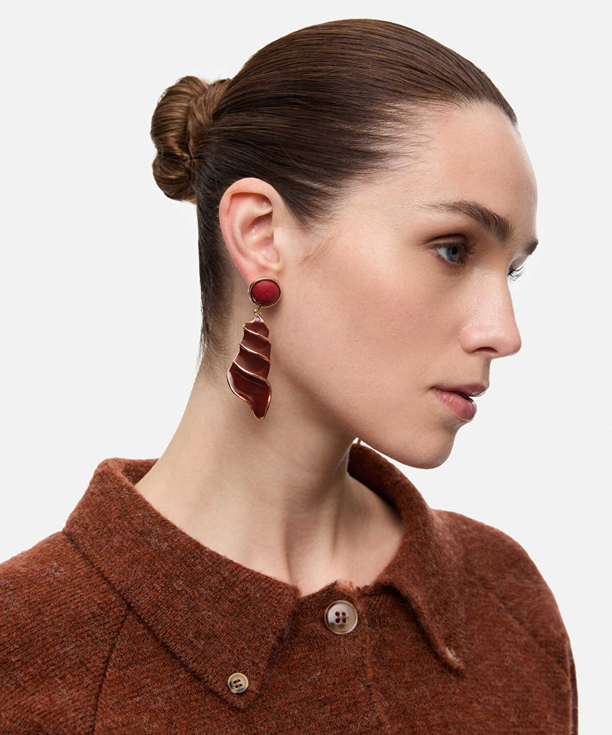 Zoomed Combined Spiral-Effect Earrings