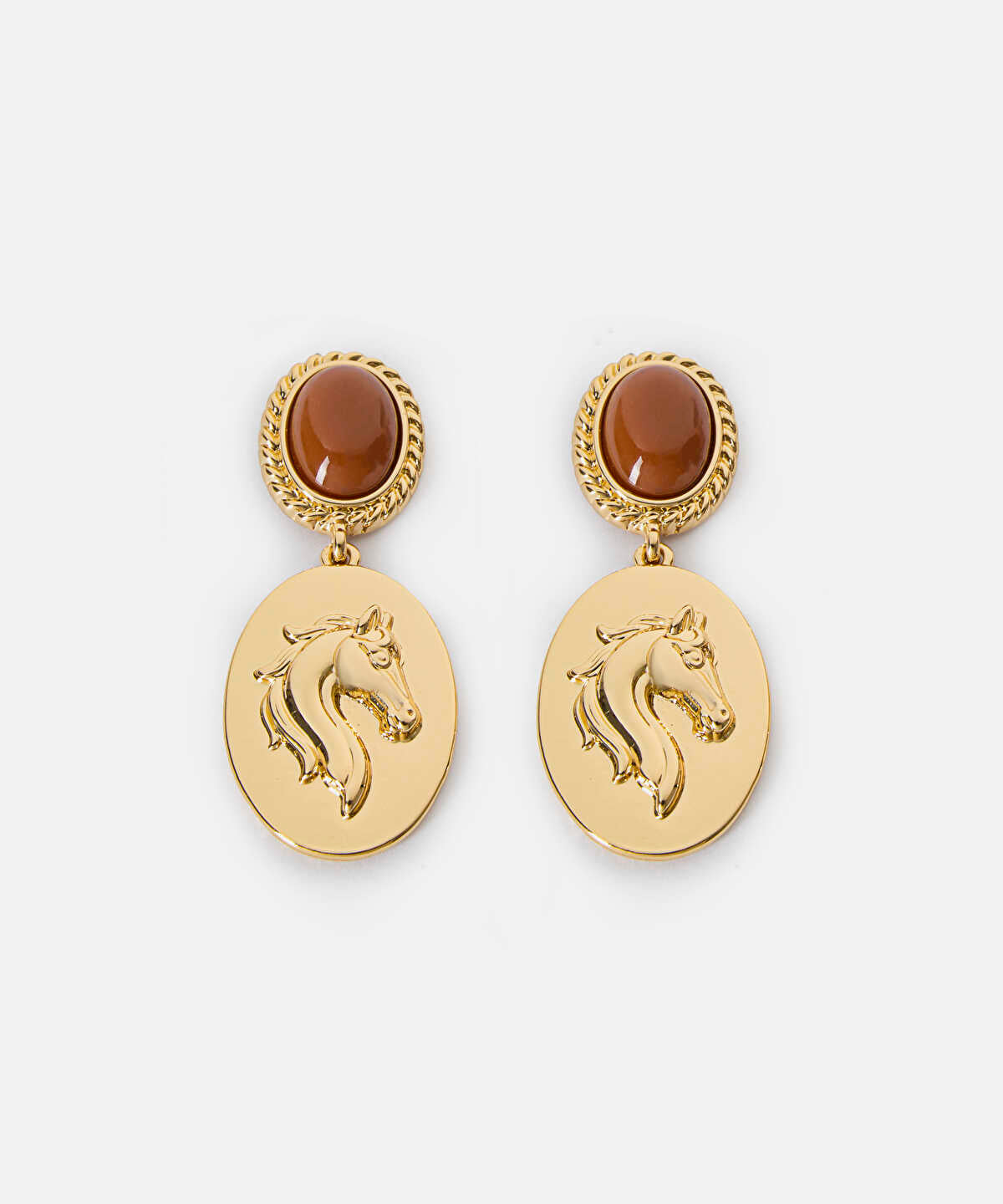 Zoomed Dangling Horse Earrings