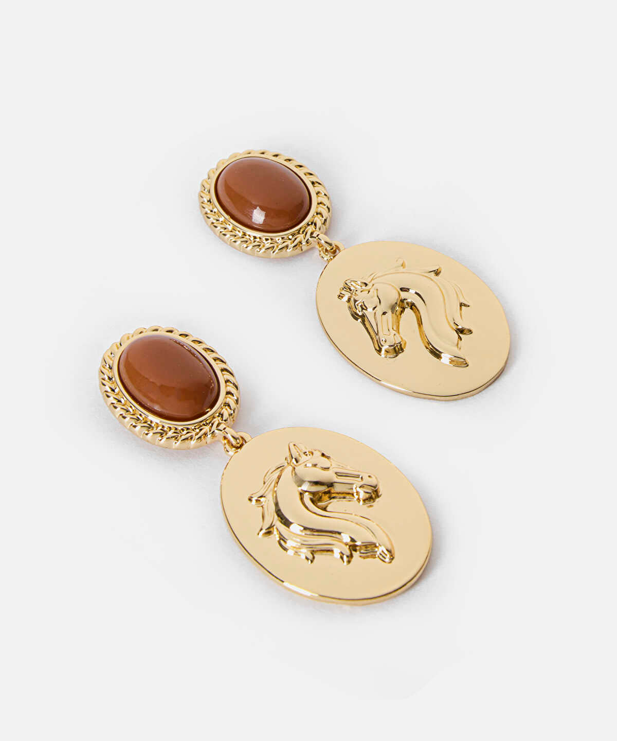 Zoomed Dangling Horse Earrings