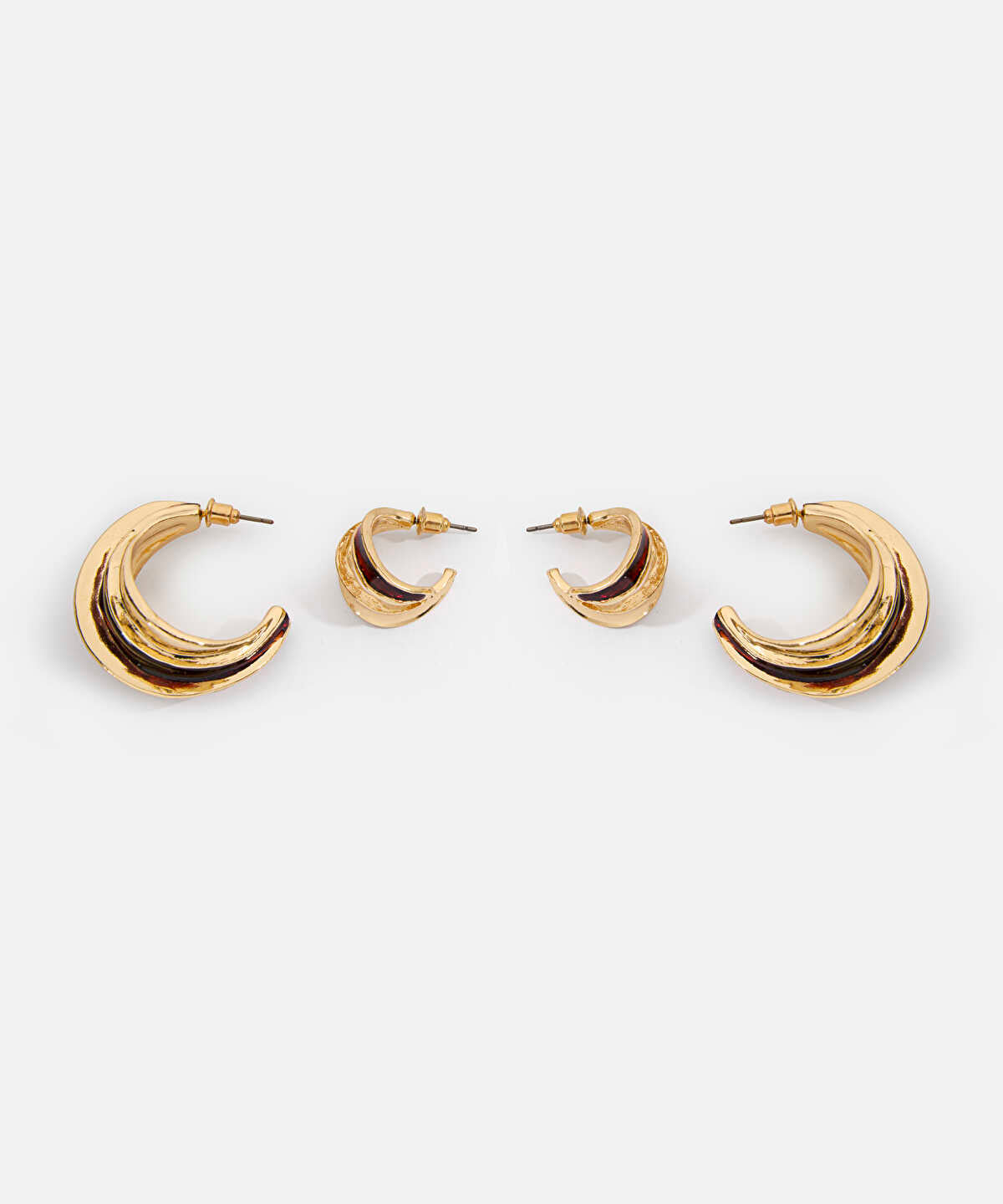 Textured Hoop Earring Set