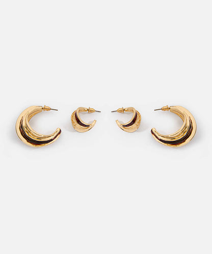 Textured Hoop Earring Set