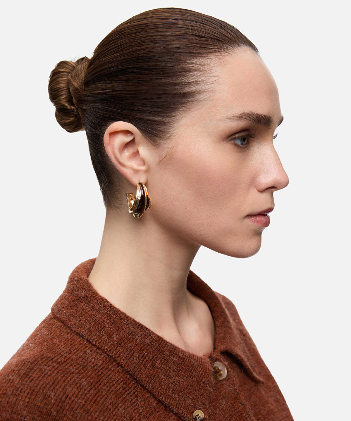 Zoomed Textured Hoop Earring Set
