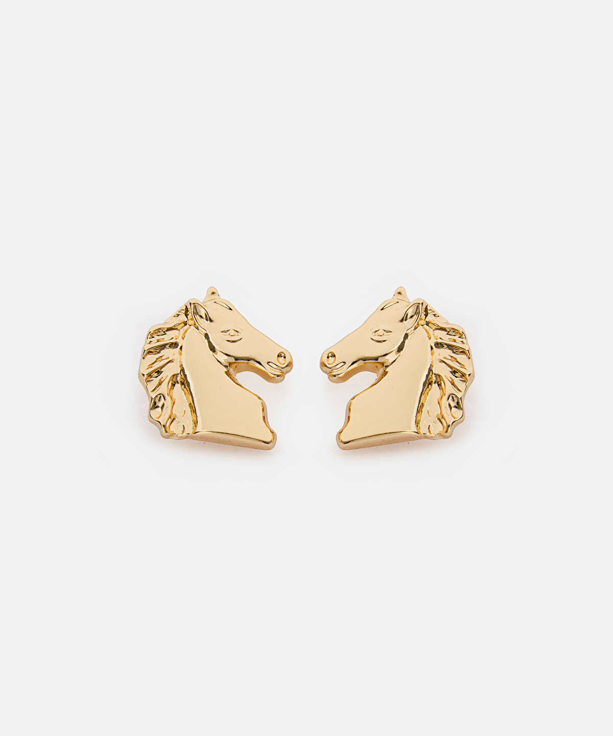 Zoomed Metal Horse Earrings