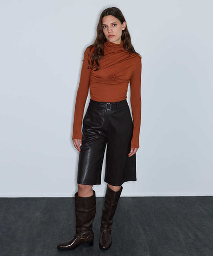 Asymmetric Gathered T-Shirt