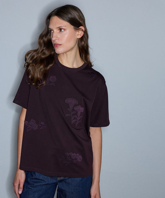 T-Shirt with Floral Applique